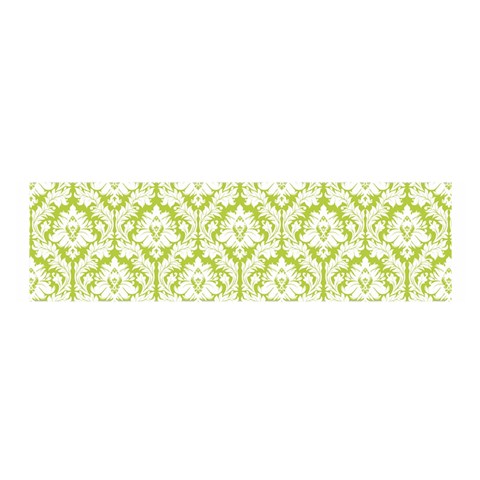 White On Spring Green Damask Satin Scarf (Oblong) from ZippyPress Front