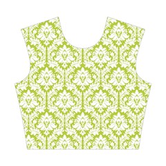 Spring Green Damask Pattern Cotton Crop Top from ZippyPress Front