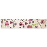 Pink Whimsical flowers on beige Flano Scarf (Small)
