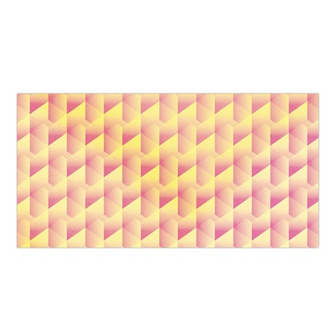 Geometric Pink & Yellow  Satin Shawl from ZippyPress Front