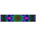 Star Of Leaves, Abstract Magenta Green Forest Flano Scarf (Small)