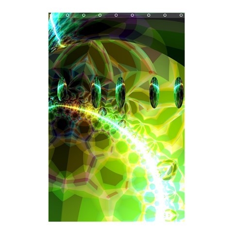 Dawn Of Time, Abstract Lime & Gold Emerge Shower Curtain 48  x 72  (Small)  from ZippyPress Curtain(48  X 72 ) - 42.18 x64.8  Curtain(48  X 72 )