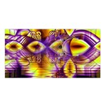 Golden Violet Crystal Palace, Abstract Cosmic Explosion Satin Shawl