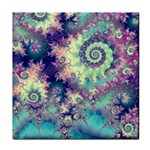 Violet Teal Sea Shells, Abstract Underwater Forest (purple Sea Horse, Abstract Ocean Waves  Face Towel