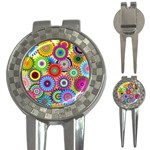 Psychedelic Flowers Golf Pitchfork & Ball Marker