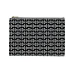 Black White Tiki Pattern Cosmetic Bag (Large) 