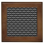 Black White Tiki Pattern Framed Tiles