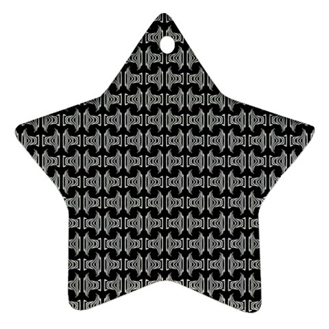 Black White Tiki Pattern Ornament (Star)  from ZippyPress Front