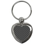 Black White Tiki Pattern Key Chains (Heart) 