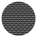 Black White Tiki Pattern Magnet 5  (Round)