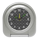 Black White Tiki Pattern Travel Alarm Clocks