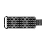 Black White Tiki Pattern Portable USB Flash (Two Sides)