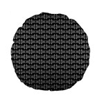 Black White Tiki Pattern Standard 15  Premium Flano Round Cushions