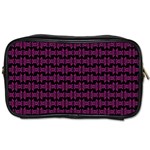 Pink Black Retro Tiki Pattern Toiletries Bags