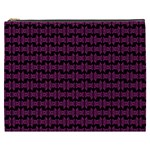 Pink Black Retro Tiki Pattern Cosmetic Bag (XXXL) 
