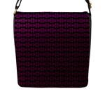 Pink Black Retro Tiki Pattern Flap Messenger Bag (L) 