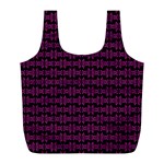 Pink Black Retro Tiki Pattern Full Print Recycle Bags (L) 