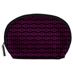 Pink Black Retro Tiki Pattern Accessory Pouches (Large) 