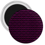 Pink Black Retro Tiki Pattern 3  Magnets