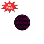 Pink Black Retro Tiki Pattern 1  Mini Magnet (10 pack) 