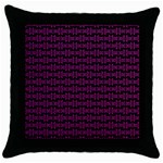 Pink Black Retro Tiki Pattern Throw Pillow Case (Black)