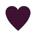 Pink Black Retro Tiki Pattern Heart Magnet