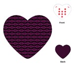 Pink Black Retro Tiki Pattern Playing Cards (Heart) 