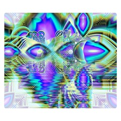 Abstract Peacock Celebration, Golden Violet Teal Double Sided Flano Blanket (Small)  from ZippyPress 50 x40  Blanket Back