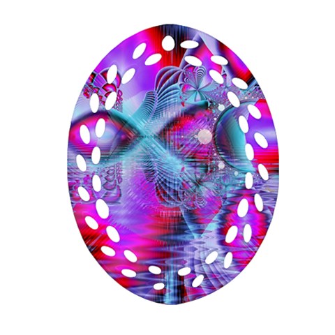 Crystal Northern Lights Palace, Abstract Ice  Ornament (Oval Filigree)  from ZippyPress Front
