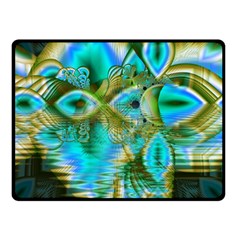 Crystal Gold Peacock, Abstract Mystical Lake Double Sided Fleece Blanket (Small)  from ZippyPress 45 x34  Blanket Front