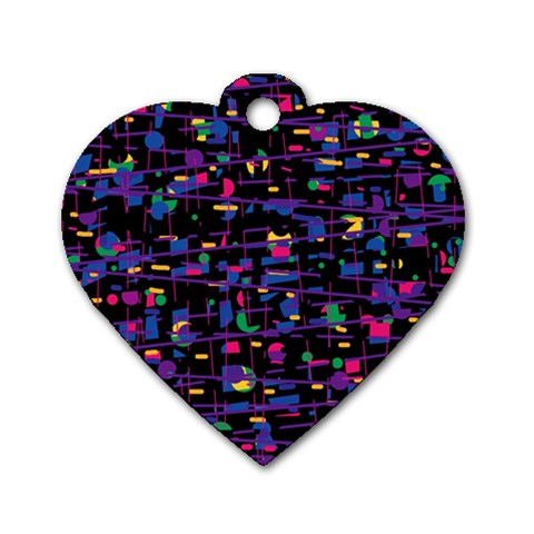 Purple galaxy Dog Tag Heart (One Side) from ZippyPress Front
