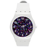 Purple galaxy Round Plastic Sport Watch (M)