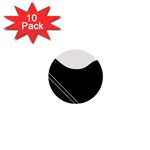 White and black abstraction 1  Mini Buttons (10 pack) 