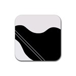 White and black abstraction Rubber Coaster (Square) 