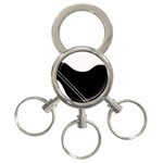 White and black abstraction 3-Ring Key Chains