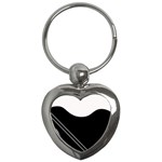 White and black abstraction Key Chains (Heart) 