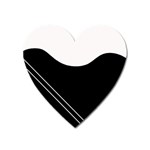White and black abstraction Heart Magnet