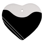 White and black abstraction Heart Ornament (2 Sides)