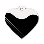 White and black abstraction Dog Tag Heart (One Side)