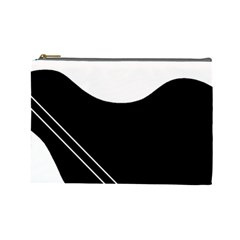 White and black abstraction Cosmetic Bag (Large)  from ZippyPress Front