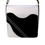 White and black abstraction Flap Messenger Bag (L) 
