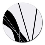 White and Black  Round Mousepads