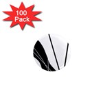 White and Black  1  Mini Magnets (100 pack) 