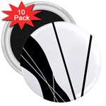 White and Black  3  Magnets (10 pack) 