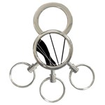 White and Black  3-Ring Key Chains