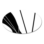 White and Black  Oval Magnet