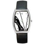 White and Black  Barrel Style Metal Watch