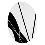 White and Black  Oval Ornament (Two Sides)