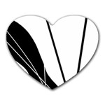 White and Black  Heart Mousepads