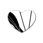 White and Black  Rubber Coaster (Heart) 